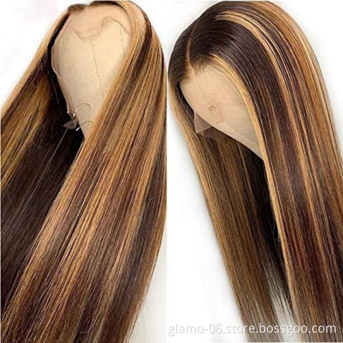 Wholesale Highlight Wig Lace Front Human Hair, Highlighted Human Hair Full Lace Wigs, T part Lace Wigs For Black Woman